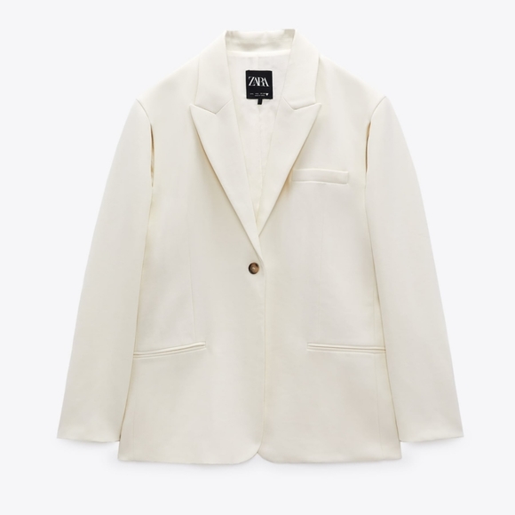 Zara Set Cut Out Oversized Blazer & Wide Pants - Picture 8 of 13